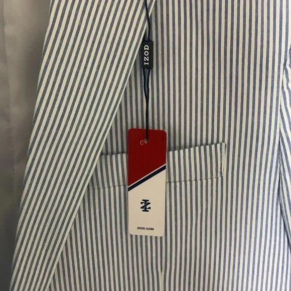 Boys Izod Blue And White Pinstripe Blazer Size 20 Regular NEW WITH TAGS!!! - Picture 3 of 10